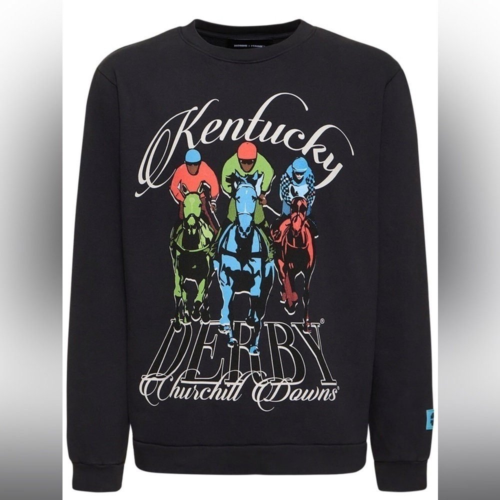 NWT Homme + Femme Churchill Downs Crewneck Black